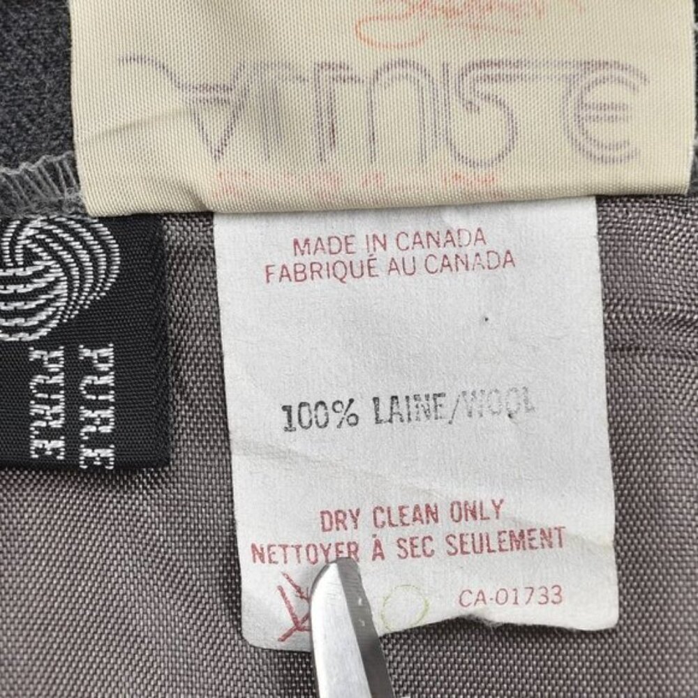 Vintage Allure Wool Grey Midi Skirt Pencil Front Slit Size Medium - Picture 7 of 10